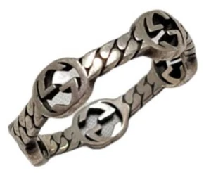 Bague GUCCI homme 17 environ 16 chaînes logo Sv925 argent Kihei 925 accessoires