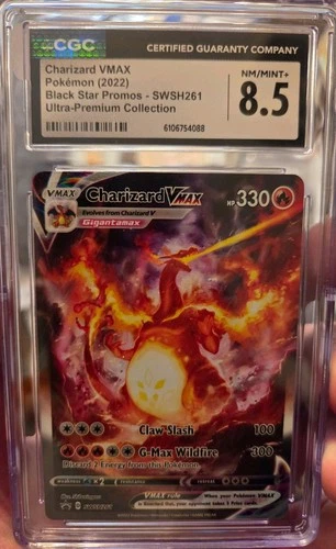 CGC 8.5 Charizard VMAX Black Star Promo SWSH261 UPC Pokemon Card TCG