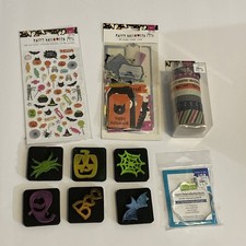 Halloween Ephemera Card Making  Scrapbooking Lot Stickers Washi Stamps Acrylic