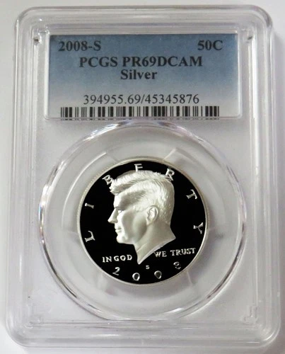 2008 S SILVER JFK KENNEDY HALF DOLLAR PCGS PR 69 DCAM