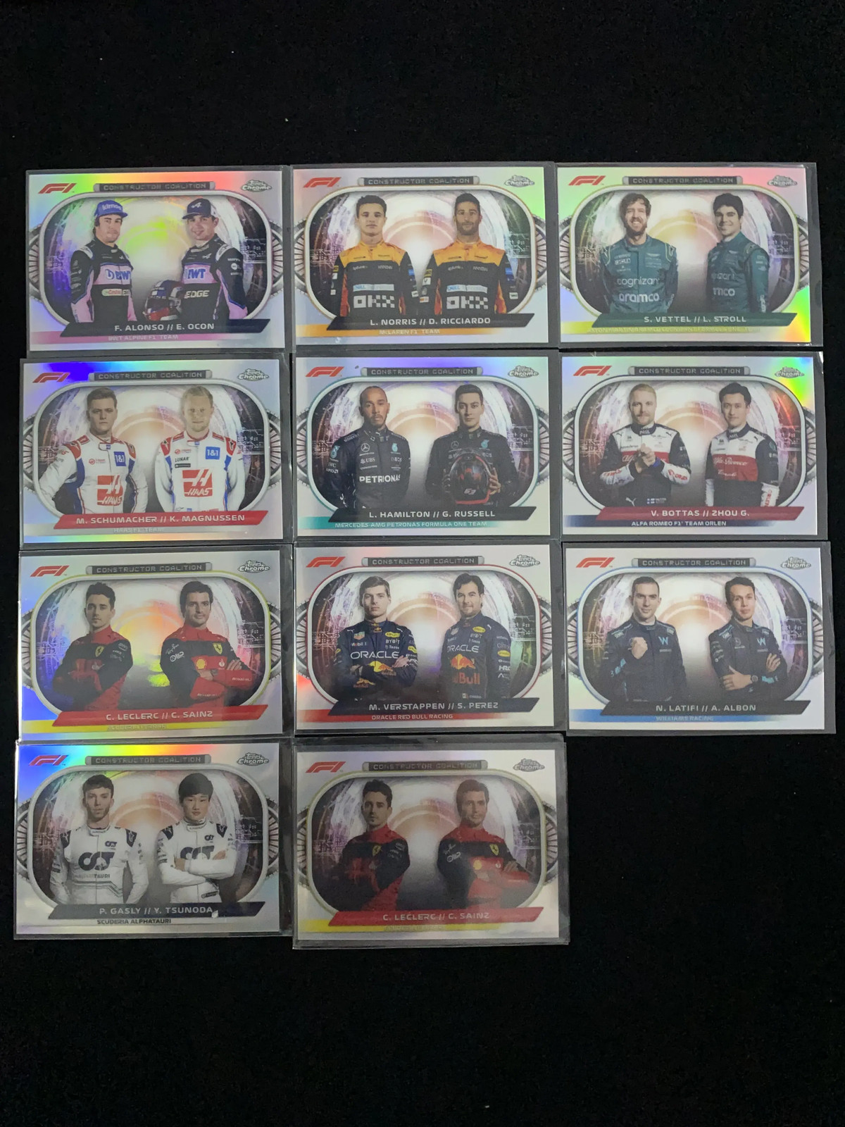 2022 Topps Chrome F1 Constucor Coalition M.Verstappen & S.Perez Lot*11 YL47
