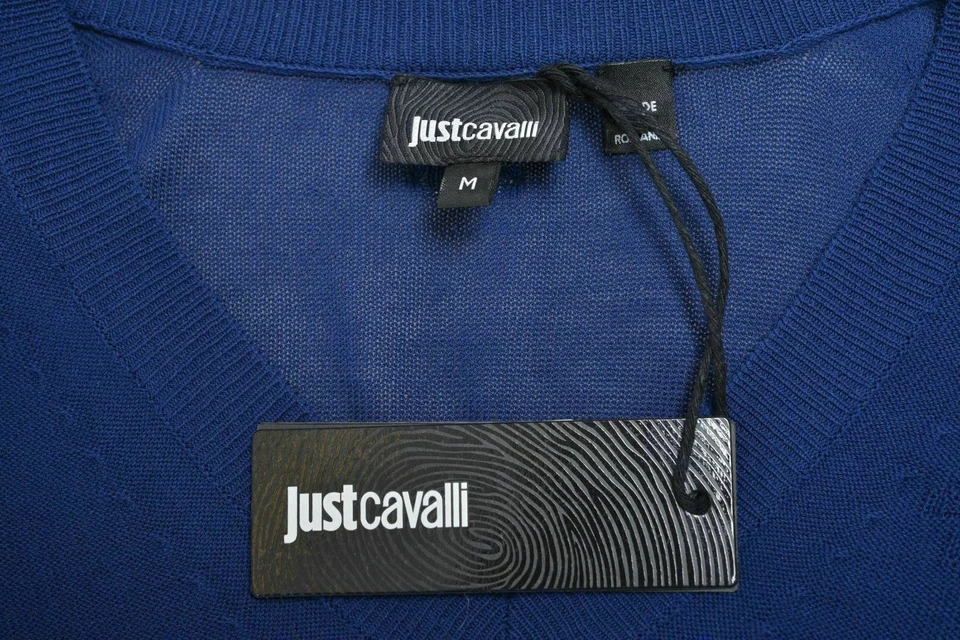 Suéter Just Cavalli Para Hombre Multicolor Rayas Cuello en V Manga Larga EE. UU. M IT 50 Foto 4 de 4