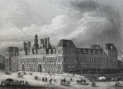 Paris Rathaus Gravur Von Formster 1855 Frankreich