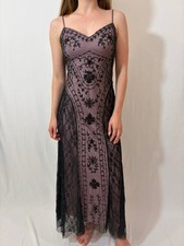 Stunning Lilac Black Beaded Floral Princess Formal Masquerade Prom Dress