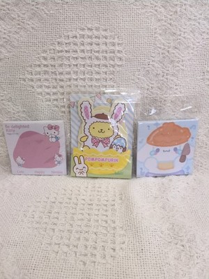 New Cute Sanrio Cinnamoroll Set of 3 Blue and Purple Sticky Notes / Memo Pads 