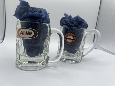 A&W Root Beer Mini Mug Vintage Logo , 3'' Set Of 2 Mini Mugs