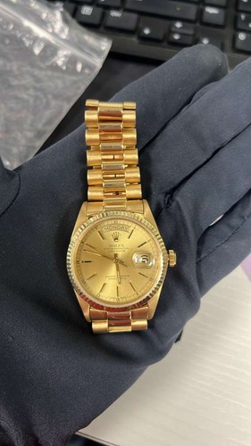 Rolex Day-Date 18078 18k Yellow Champagne Dial Auto Men Watch 36mm