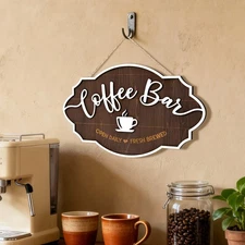 Vintage Coffee Sign Decor For Bar Accessories Wood Farmhouse Cafe Signs