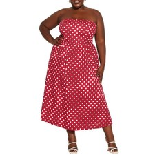 City Chic Inamorato Polka Dot Strapless Dress Cotton Casual Size 16 NWOT