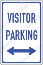 Visitor Parking Arrows 8"x12" Aluminum Sign UV Protected Made in the USA - Blue