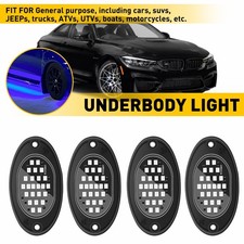 4X Blue LED Rock Lights Underbody Light For JEEP Offroad Truck UTV ATV Boat