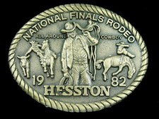SJ05144 NOS NFR  1982 NATIONAL FINALS RODEO  HESSTON COLLECTOR BELT BUCKLE