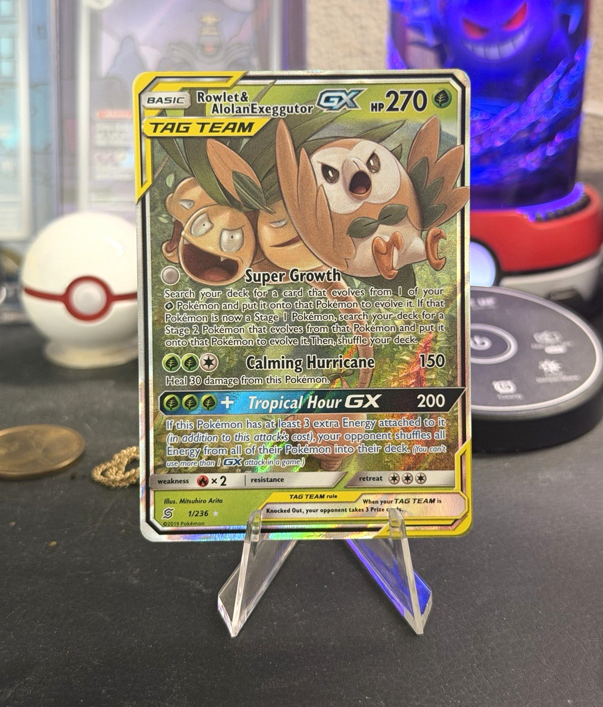 The Pokémon Company Rowlet & Alolan Exeggutor GX 1/236 SM Unified Minds Holo