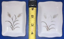 Vintage Ceramic  2  Ashtrays with Gold Wheat Accents 