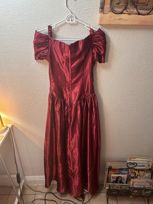90s burgundy prom dress Burgundy Sequin Lace-Up Back Long Prom Dress with Slit Burgundy / 2