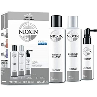 Nioxin System # 1 Kits / Hair Loss / Shampoo, Conditioner 10.1oz & Treatment 3.3