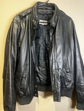 Men's Size 42 Vintage Black Leather Jacket