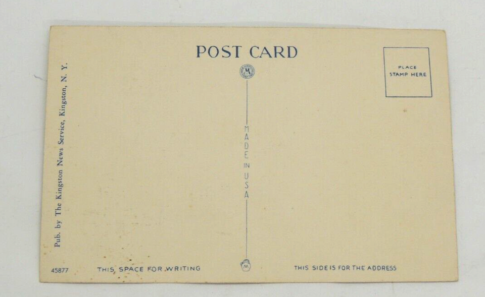 Vintage Postcard Ellenville NY Wayside Inn and Post Office Old Cars and