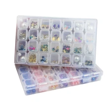 28 Grids Separate Slots Empty Storage Box Grids Clear Nail Art Rhinestones Tools