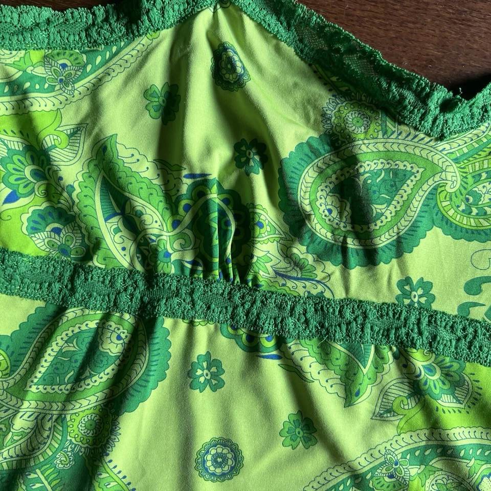 Top Camisola de Encaje Cachemira De Colección Y2K Para Mujer Talla 16 Verde Kelly Elastizado Artístico Foto 3 de 4