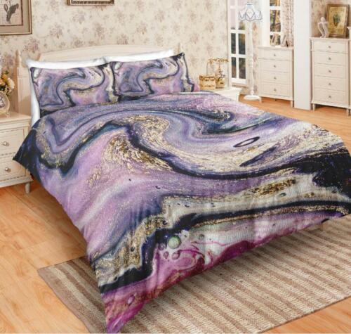 3D Purple Abstract ZHUB1300 Bed Pillowcases Quilt Duvet Cover Queen King Zoe