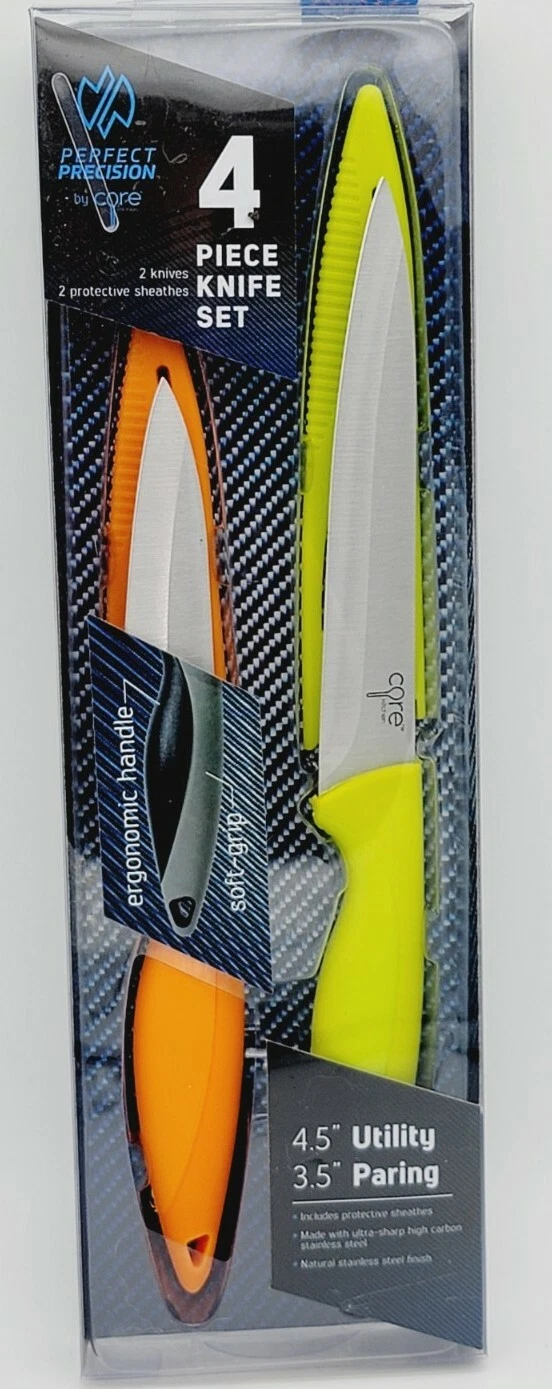 Perfect Precision by CORE High Carbon Stainless Steel 4pc. Knife Set - NEW