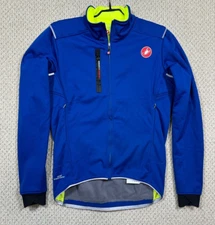 Castelli Jacket Womens L Cycling Rosso Corsa Gore Windstopper Full Zip Top Blue