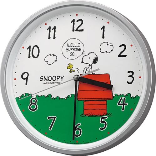 RHYTHM Peanuts SNOOPY Wall Clock Character Analog Quiet Japan New with Tracking - Picture 1 of 3