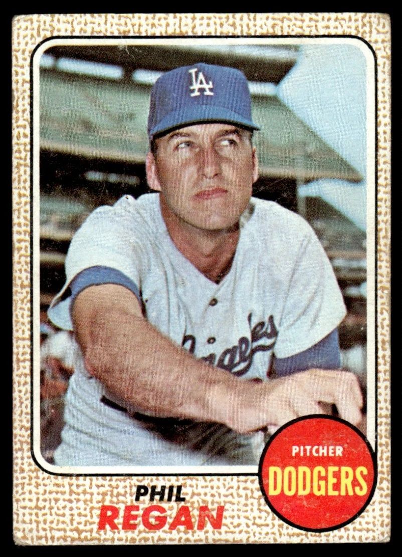 1968 Topps PHIL REGAN #88 Dodgers surface flaw FREE Ship!