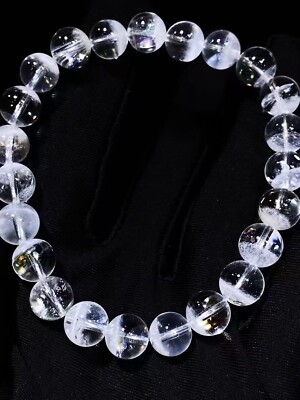 Natural White Phantom Quartz Crystal Beads Ghost Woman Bracelet AAAA 9mm