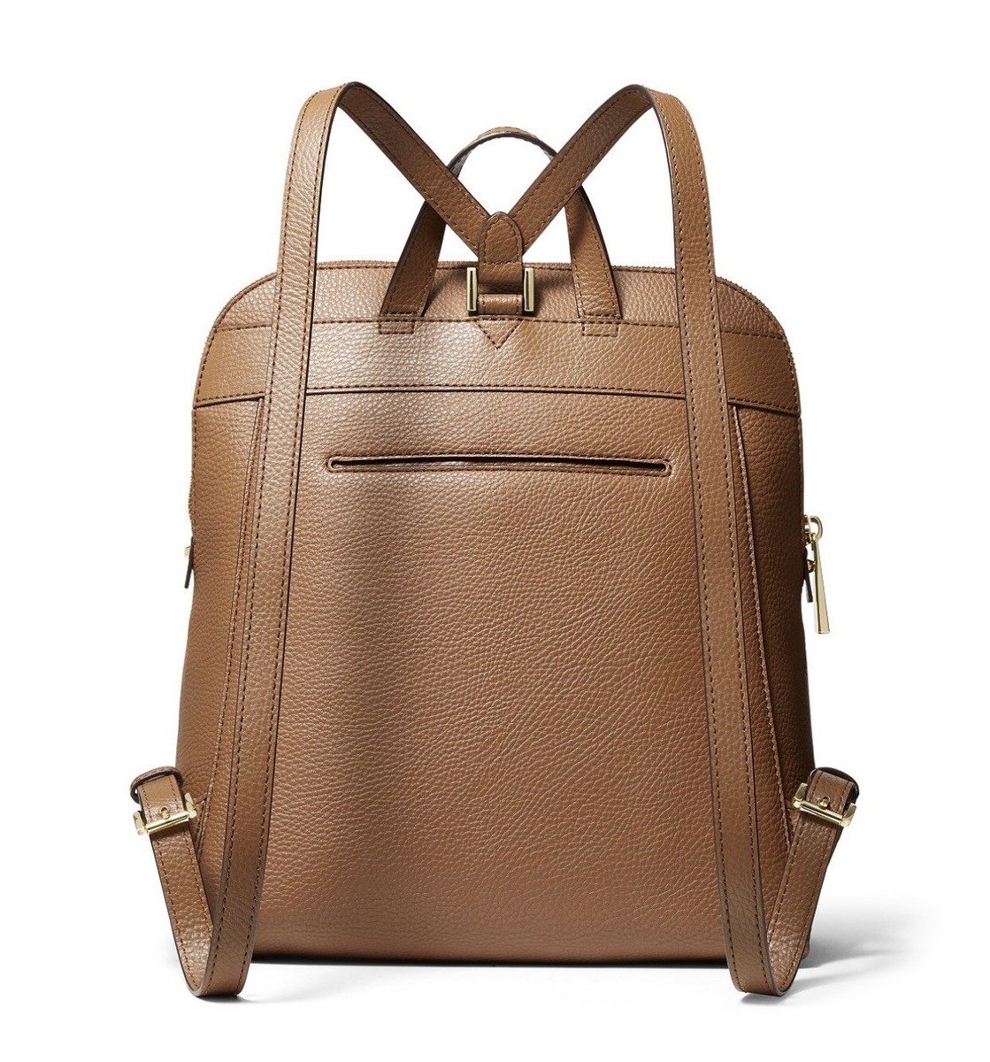Medium Michael Kors Raven Grained Leather Backpack with Gold Accents ❤️ Michael Kors Raven Vanilla/Acorn/Gold Backpack In  main image 4