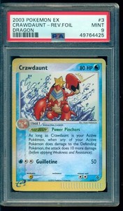 2003 Pokemon EX Dragon Crawdaunt Reverse Foil #3 PSA 9 Mint