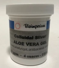 150 ppm colloidal silver aloe vera gel 4 oz ounces nano sized sunburns burns