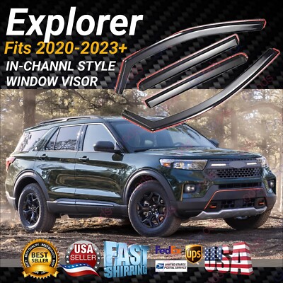 For Explorer 2020-23 In-Channel Window Visor Vent Sun Shade Rain Guard Deflector