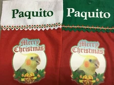 Personalized Parrot Exotic Bird Holiday Christmas Stockings - 49 Breeds!