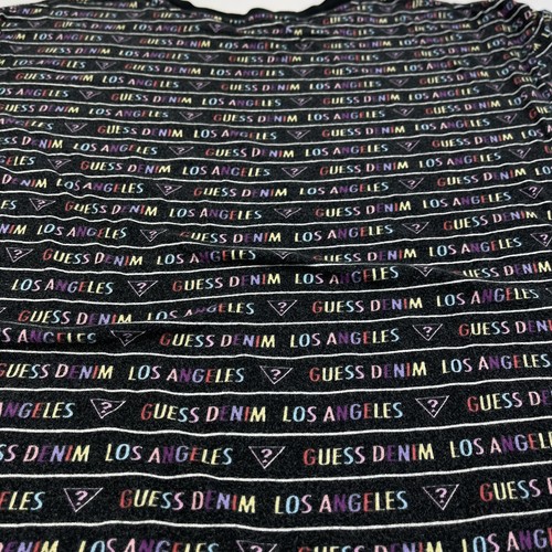 Guess Denim Los Angeles Black All Over Logo Fashion T-Shirt Men’s Size L Casual - Picture 10 of 11