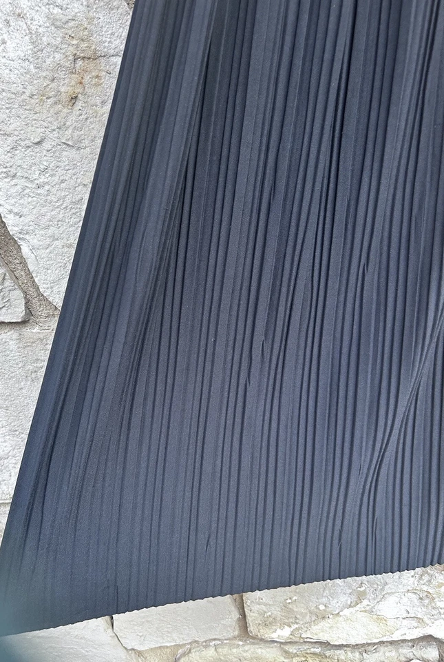 Falda Jon & Anna Contemporánea Pequeña Negra Plisada Línea A Midi Cintura Elástica EC Foto 2 de 4