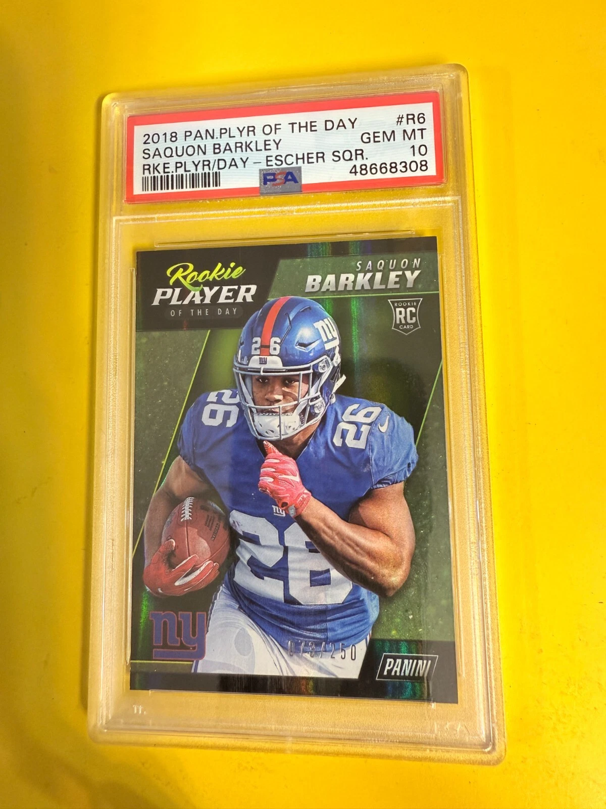 Saquon Barkley Panini Player of the Day Rookie Player of the Day #R6 Escher Squares