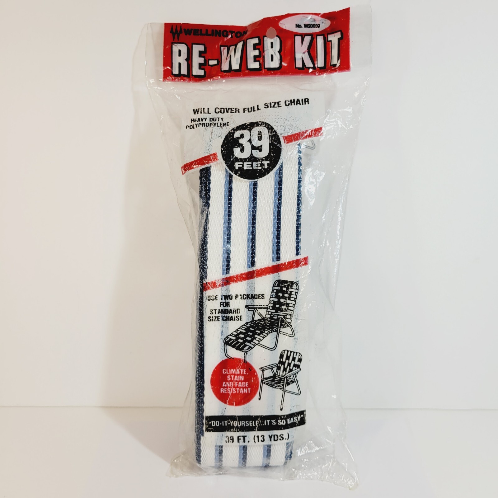 Vintage Wellington Re Kit 39 Feet White & Blue W20039 Lawn Chair