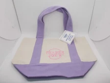 Trader Joes Mini Canvas Tote in Lavender Lilac Purple NEW