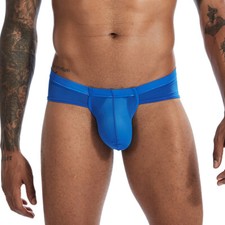 Herren Sexy Slips Ice Silk Bulge Pouch Unterwäsche Durchsichtiges Höschen