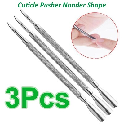 Professional Pushy Cuticle Pusher Curved Spoon Nonder Guage Under Nail Cleaner
