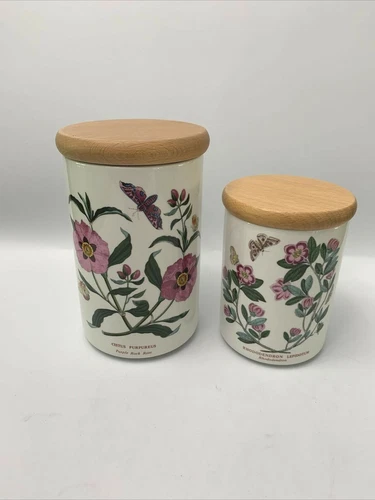 Vintage Portmeirion Botanic Garden 6.5", 5" Canister Set