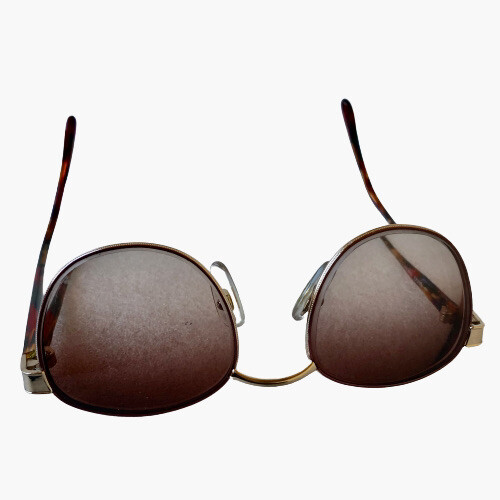 Gucci Eyeglasses Sunglasses Glasses FRAMES ONLY Bronze Wire Rim Brown Swirl - Picture 5 of 12