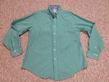 Brooks Brothers Shirt Mens Large Green Check Button Down Long Sleeve Regent