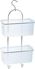 Metal Frame Plastic Deep Basket Shower Caddy Storage Tidy Organizer With Hook
