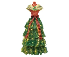 Winter Wonder Lane 4' Buffalo Check Pre-Lit LED Dress Form Tree