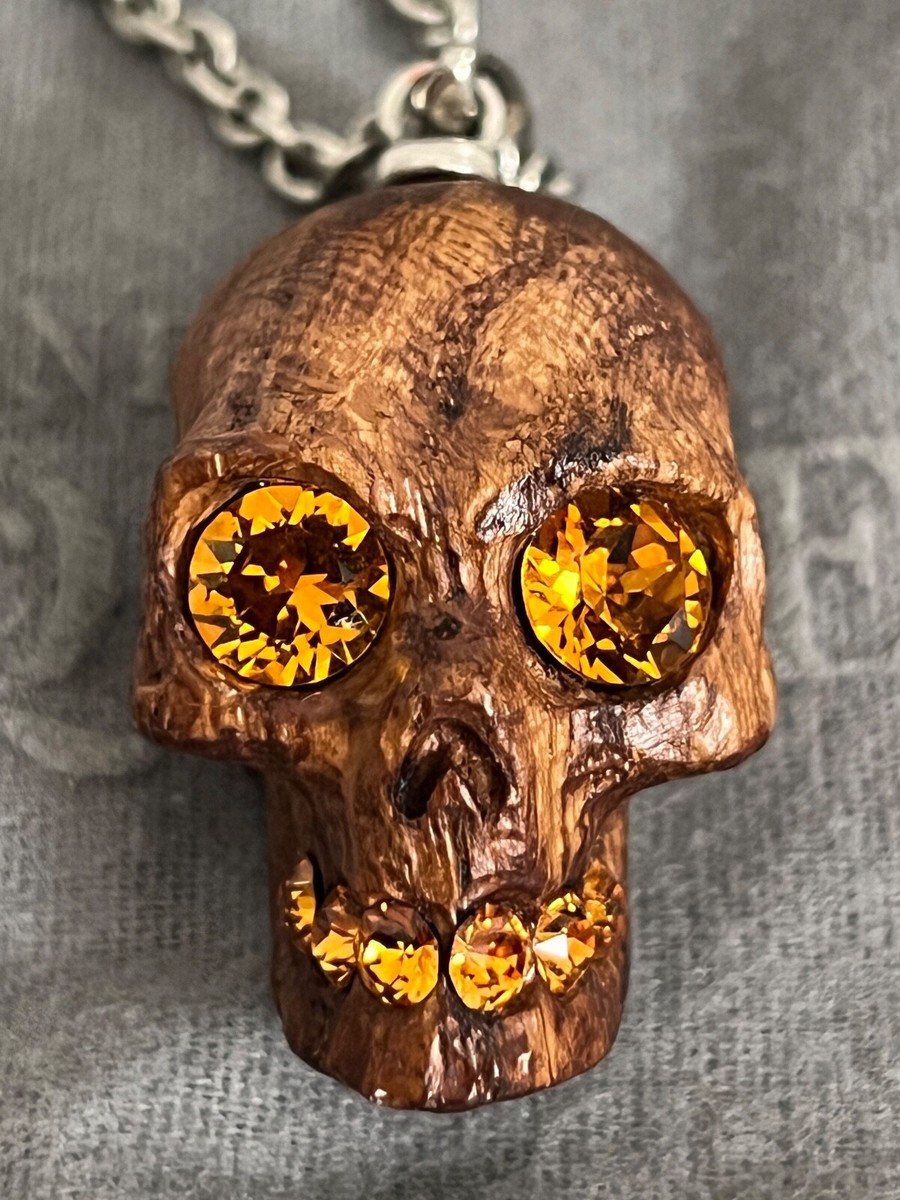 ALEXANDER MCQUEEN★素敵！SKULL LOGO SKULL CRYSTAL NECKLACE NEW $590 ALEXANDER MCQUEEN Gold Tone Brass SKULL LOGO SKULL