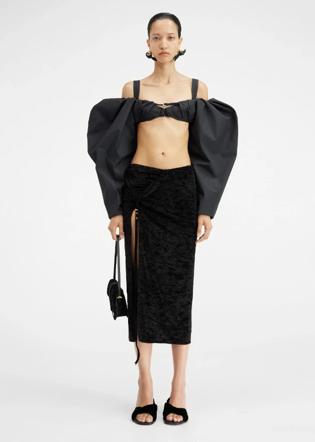 Reggiseno a maniche gonfie JACQUEMUS Le haut Crinolle donna nero