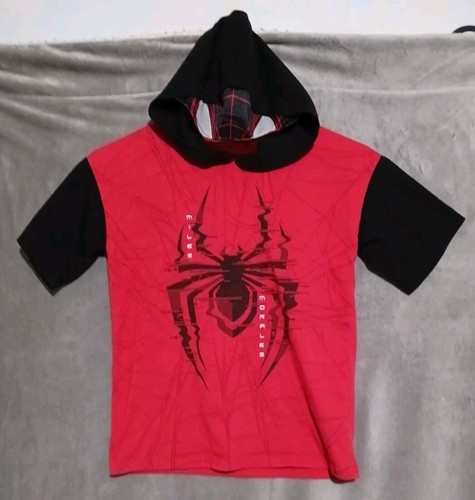 Spider-Man Miles Morales Marvel Boys Cosplay Hooded Long Sleeve Top ONLY Size 8 - Picture 2 of 5